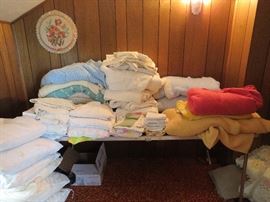 Linens in the first bedroom