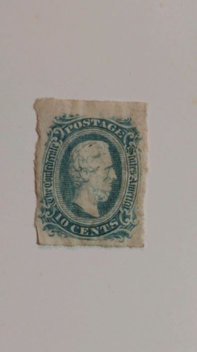 1861 Confederate Jefferson Davis .10 stamp, found in the stamp collection