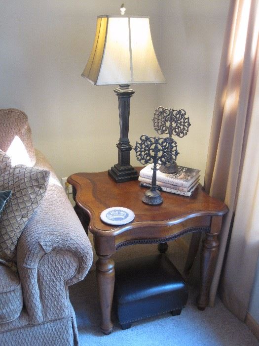 Pair of End Tables and Lamps.