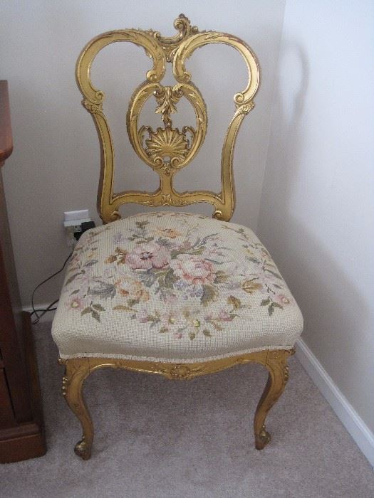 Wonderful Gilded and Needlepoint Chair.
