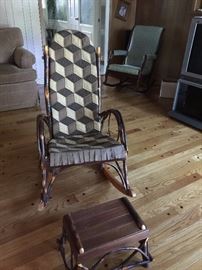 Twig rocking chair & footstool