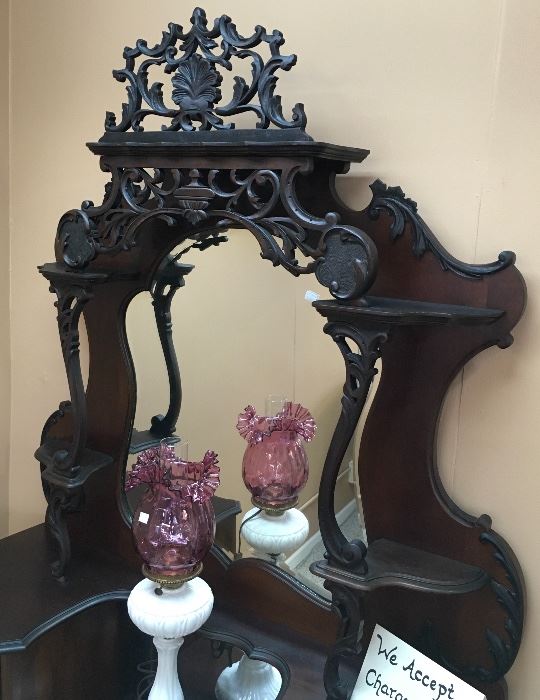 EXCELLENT CARVED DETAIL, A MUST SEE ETAGERE