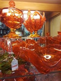 Orange vintage glass