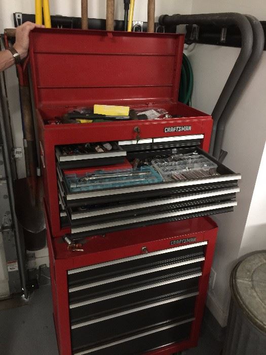 Craftsman tool chest with hand tools
