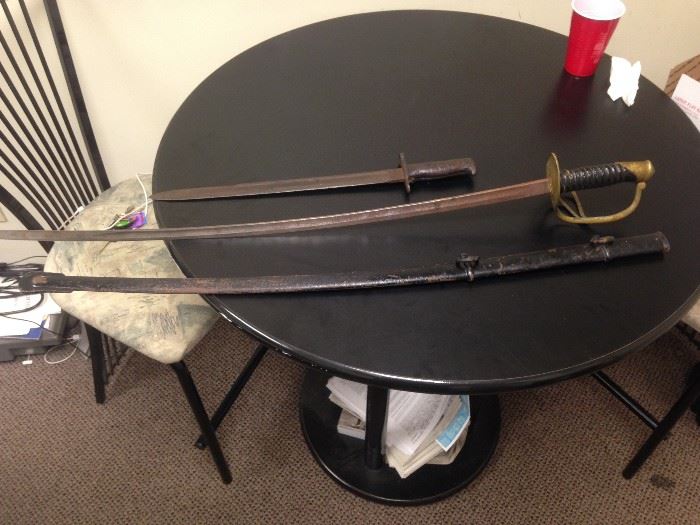 Civil War Sword , WW1 US Bayonet