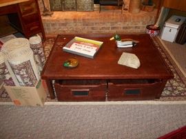 coffee table and drawers