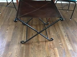 Steel and leather stool from India.