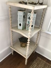 Fine odds and ends - early Chinese porcelain, a pair of sconces from Paris, and a French brass pot.