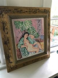 A rare monotype by Sharon Yavis - rendered in monotype and pastel/pencil. Done in 1998.