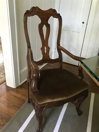 A beautiful French Baroque-style chair, made during the 20th century. Lovely mohair upholstery in excellent condition.