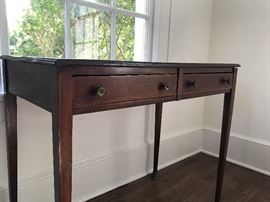 Detail of Hepplewhite writing table. Perfect for use as a desk, or perhaps more interestingly as an oversized bedside table.