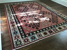 A beautiful kilim rug from Turkey in the upstairs bedroom.