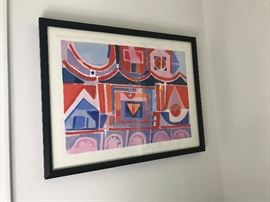 A rare abstract by Clark Walker in a simple, chunky black frame. Painted in 2015, this recalls the early American modernism of the 1950s/60s.