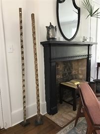 Monumental oyster sticks on steel base. Very sculptural accent.