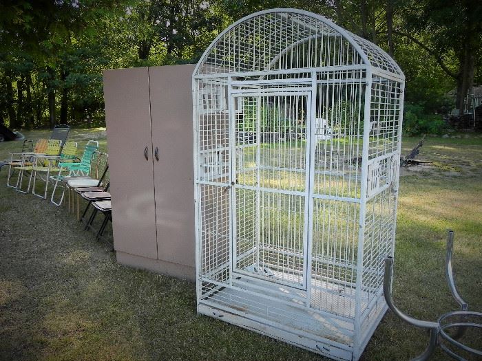 Metal Cabinet, Large Bird Cage