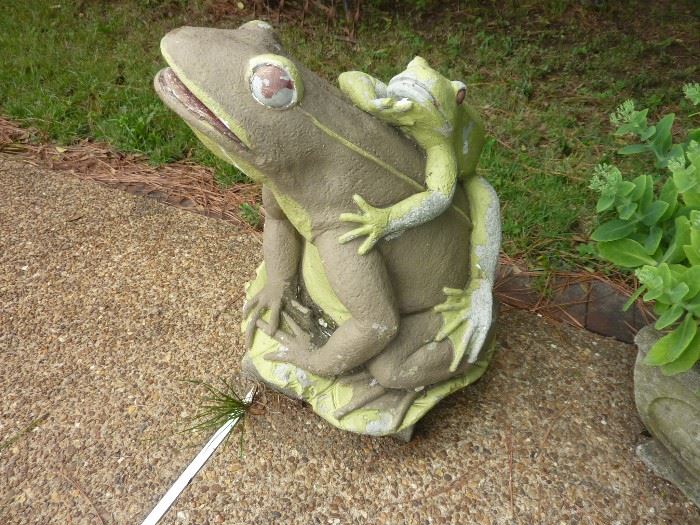 1 of 2 concrete frogs