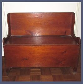 Antique Deacon's Bench or Settle with Storage   