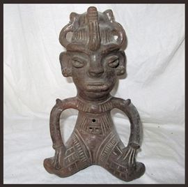 Groovy Old Kneeling Figure; possibly Meso-American 