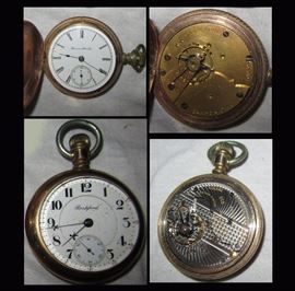 Hampden Hunter's Case Pocket Watch dated 1900 in Running Order and Rockford Railroad Watch dated 1907 in Running Order  