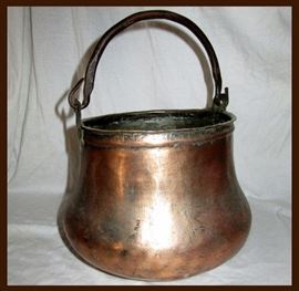  Large Copper Pot with Handle  