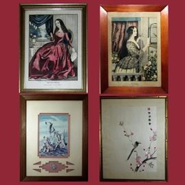 N. Currier Print, 1848 Print, Wolf Print and Linen Picture 