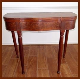 One of a Matching Pair of Antique Drop Leaf Game Tables 