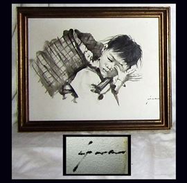Precious Small Signed Drawing 