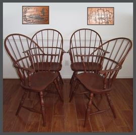 Set of 4 Windsor Style Chairs Marked Henry Ford Museum Greenfield and Barley Collection Ltd.  