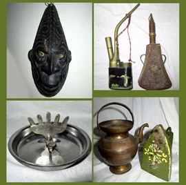 Small Wooden Mask possibly from the Sepik River Region in New Guinea, Cloisonné Pipe and Much More   