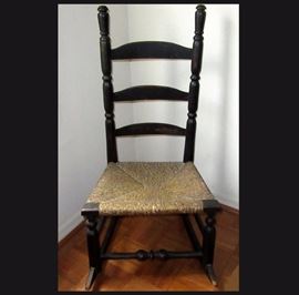 Antique Rocker. According to Family Records and Receipts this is an early 18th Century New England Lady's Rocker