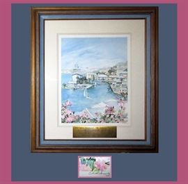 Large Carole Holding, Renowned Bermuda Artist, Signed Print of the 1998 Bermuda Regional with Brass Plaque 