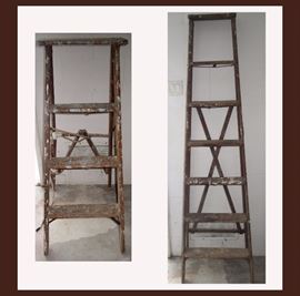 Pair of Really Old Primitive Ladders 