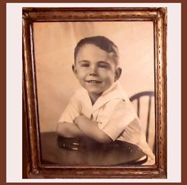 Large Framed Portrait of a Precious Young Boy 