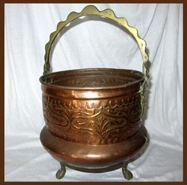 Wonderful Old Copper Pot with Handle  