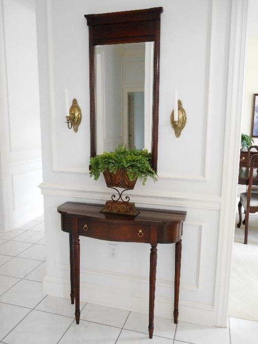 FOYER TABLE AND MIRROR