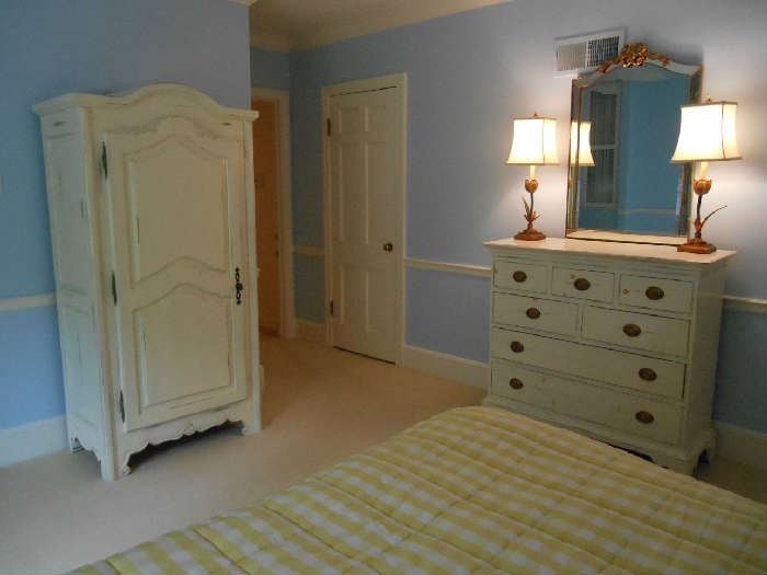 Bedroom #3-Upstairs:  This creamy white furniture is perfect in many of today's bedrooms.   Closer photos are coming up.