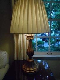 Living Room:  One of two gold lamps. Each  measures 31" to the top of the finial.