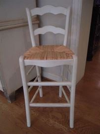 Sun Porch:  This is one of four individually priced COUNTER height rush seat stools.  The back is 39" tall.