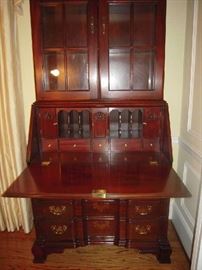 Dining Room:  Now you can see the interior of the COUNCILL CRAFTSMEN secretary while the slant front/drop down secretary is open.