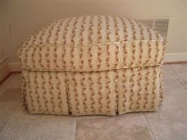 Sun Room-Atrium:  The fringed ottoman is also by CAMERON COLLECTION.