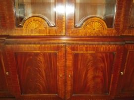 Living Room: A closer view of the center section of the COUNCILL CRAFTSMEN breakfront.  Notice the detailed wood.