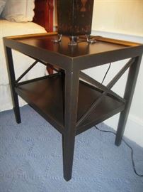 Bedroom #1-Upstairs:  This is a side view of the black "x" side table.