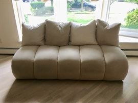 Pair silk sofas
