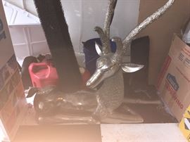 Heavy gazelle metal sculpture