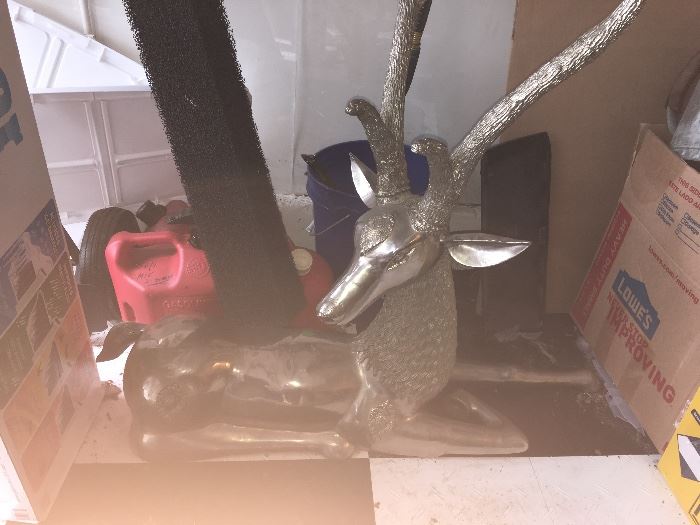 Heavy gazelle metal sculpture