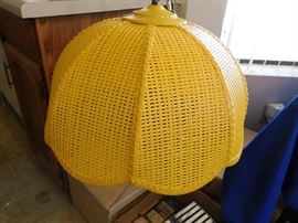 Rattan hanging lamp 1965, new, never used, tested, working