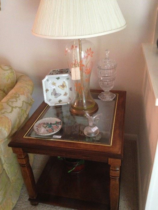One of two side tables match the coffee table & sofa table