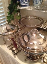 Silver plate serving selections