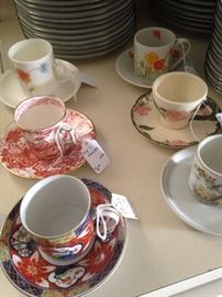 Some of the cups and saucers