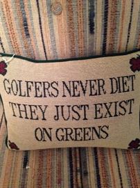 Fun golfer pillow